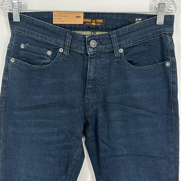 Ring of Fire Edge Slim Fit Dark Wash Jeans Men’s 30”x30” in Blue New with tags! - Picture 2 of 11
